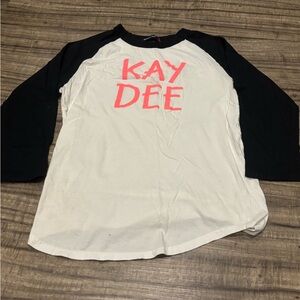 Kappa Delta Sorority 3/4 Sleeve Shirt Women’s Small White with Black